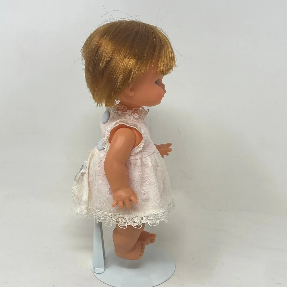Playmates Vintage Baby Doll Pink Lace Dress Strawberry Blonde Hair